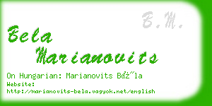bela marianovits business card